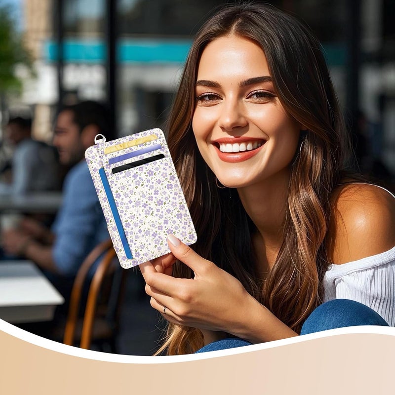 METALPHA Credit Card Holder Slim Wallet, Small Wallets Woman RFID Wallet Women, Front Pocket Cute Funny Mini Thin ID Card holders (romantic violet) - Image 4